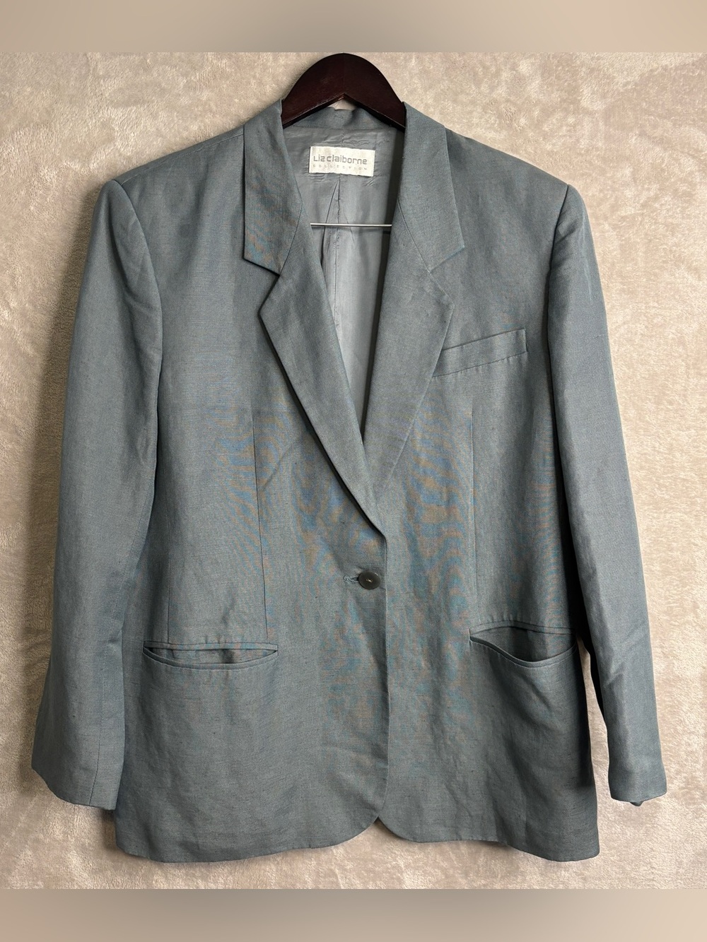 Liz Claiborne Women’s Sage  Blazer~ Linen Blend, Effortless Chic, Soft Power